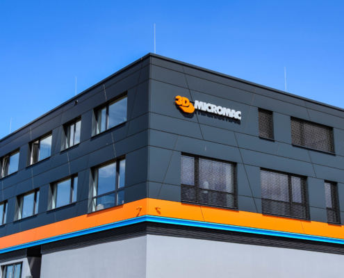 Hauptgebäude der 3D-Micromac AG in Chemnitz Außenansicht des Arbeitgebers 3D-Micromac AG in Chemnitz.
